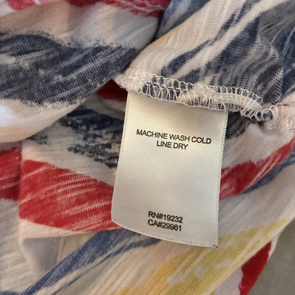 Alfred Dunner Top Womens M Multicolor Stripe Short Sleeve Casual Blouse - Picture 7 of 7